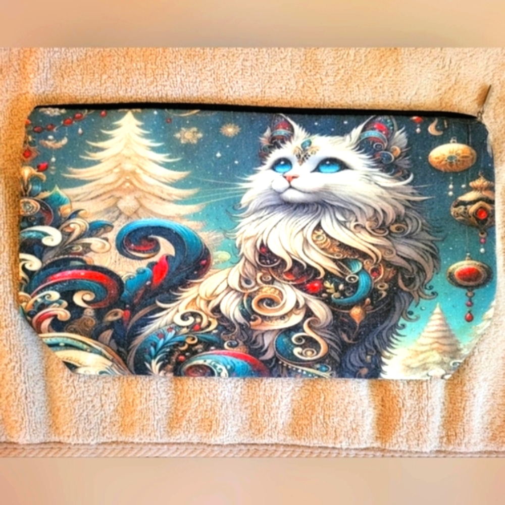 Bohemian Cat‎ Canvas Makeup Bag - NEW - Picture 6 of 9